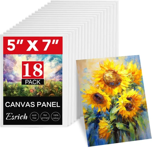 Miniatura 11 de ESRICH Lienzos para pintar de 8 x 10 pulgadas, paquete de 14 tableros de lienzo en blanco a granel, lienzo de algodón para pintura al óleo, acrílico