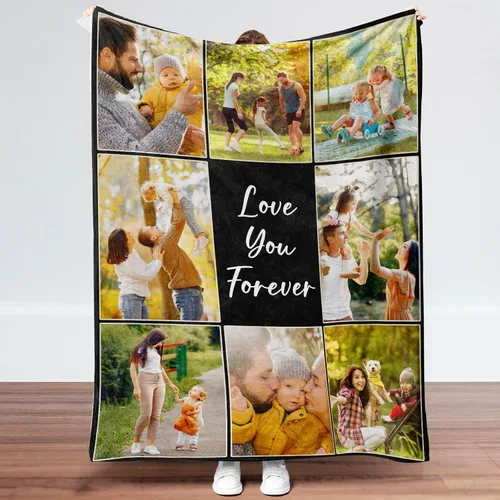 Miniatura 10 de Manta personalizada con fotos, manta de fotos personalizada, mantas personalizadas para parejas, regalos para cumpleaños, Navidad, aniversario, 7