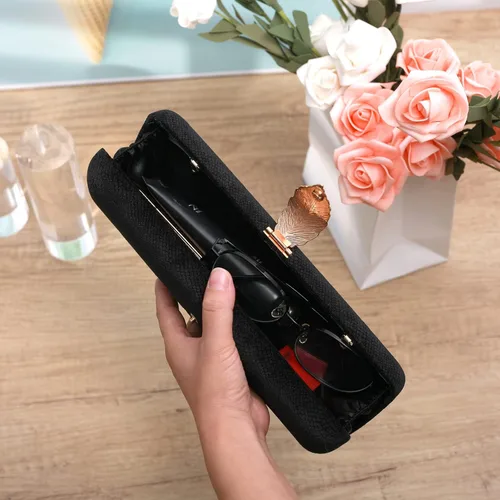 Miniatura 5 de Hupifaz Bolso de mano de noche - Pequeño bolso de mano para mujer, boda y fiesta, bolso de noche formal para mujer, Blanco