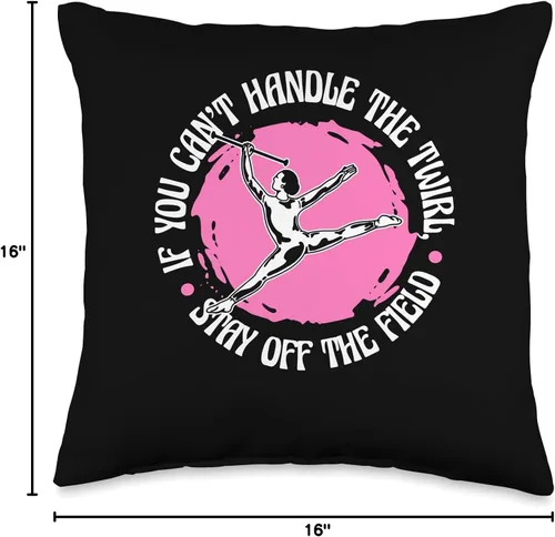Miniatura 4 de Baton Twirler & Majorette Twirl Dancer Apparel Can'T Handle Stay Off The Field, almohada giratoria de Baton, 16 x 16 pulgadas, multicolor
