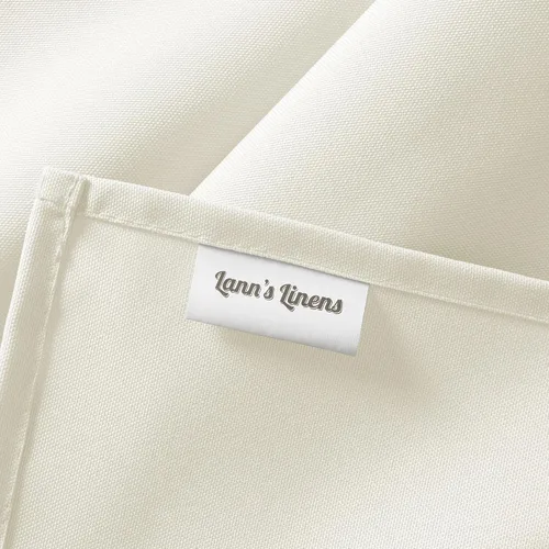Miniatura 6 de Lann's Linens - Mantel rectangular de tela de poliéster de primera calidad para bodas, banquetes y restaurantes Marfil