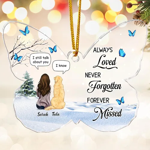 Miniatura 5 de Gossby Adorno conmemorativo de perro en forma de mariposa de acrílico personalizado – Regalo personalizado de condolencias de perro con diseño
