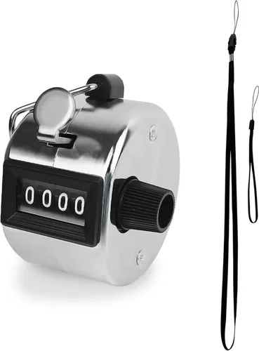 GDMINLO Contador de clicker manual de metal, 4 dígitos con caja de metal, contador mecánico para entrenamiento, tejido, regazo, pesca, golf y fila