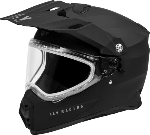 Miniatura 6 de Fly Racing Trekker Cold Weather MX ATV Off-Road Motorcycle Helmet Pizarra/Negro/Rojo (Dual Shield)