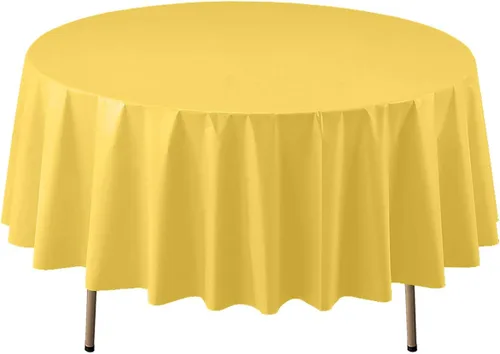Miniatura 15 de Party Essentials Mantel redondo de plástico desechable de 84 pulgadas, 3 unidades, color negro