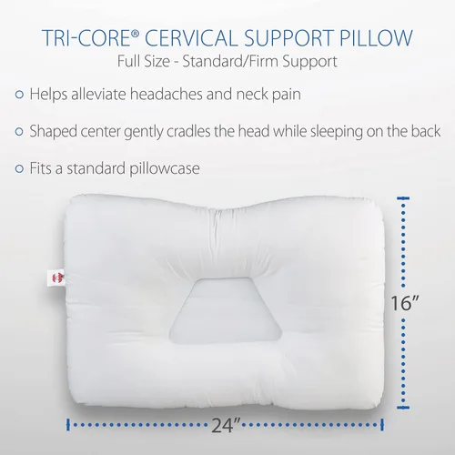 Miniatura 4 de Core Products Almohada de apoyo cervical Tri-Core y combo de núcleo de viaje, firme estándar, tamaño completo