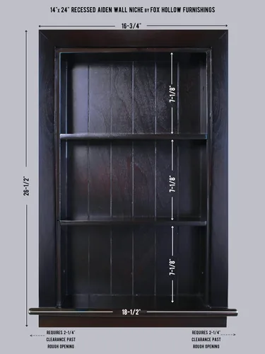 Miniatura 2 de Gabinete Medicinal de Nicho Empotrado en Pared Aiden de 14x24 de Reemplazo, Inserto de Estante/Estantes de Gabinete de Baño en la Pared, Hecho