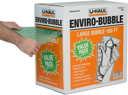 Miniatura 4 de U-Haul Enviro-Bubble, Rollo de Burbujas Pequeñas en Caja Dispensadora, 150' x 12" - Perforado Cada 12