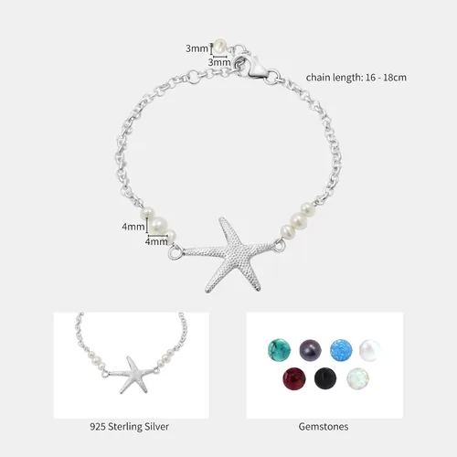 Miniatura 22 de Pulseras de plata de ley 925 con piedras preciosas para mujer, pulsera de piedra natal, pulseras minimalistas para mujer, pulsera de plata de ley