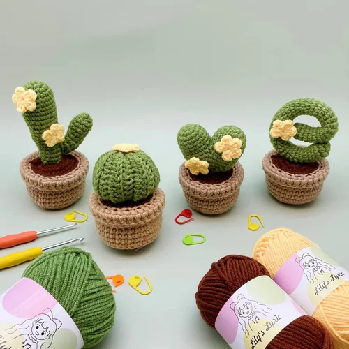Miniatura 7 de Lily's Lyric Kit de ganchillo y manualidades Cactus Love Tutorial en video paso a paso para adultos adolescentes Idea de regalo