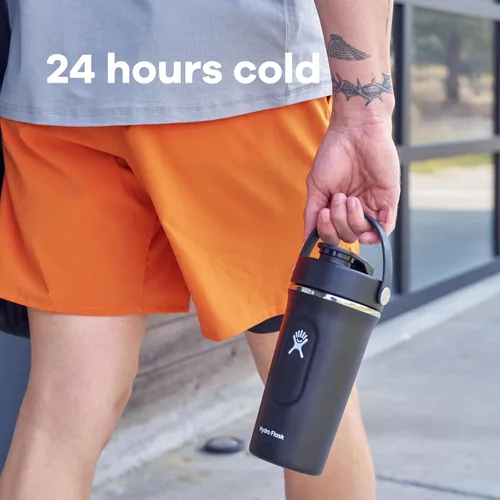 Miniatura 4 de Hydro Flask Botella agitadora – Botella de gimnasio de acero inoxidable aislada para preentrenamiento y proteína 24 onzas Agave Verde