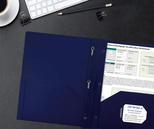 Miniatura 2 de Better Office Products Carpetas azul marino con 3 puntas de metal, carpetas de plástico azul con bolsillos y puntas, carpetas de polietileno pesadas