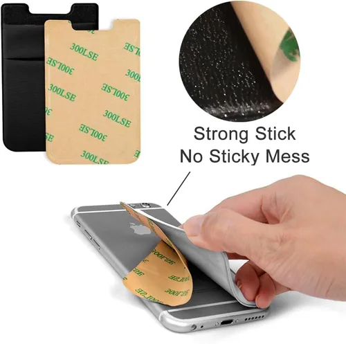 Miniatura 4 de Hoblaze Funda elástica para tarjetas de crédito, con bolsillo para tarjetas de crédito, funda adhesiva 3M, compatible con teléfonos inteligentes