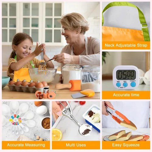Miniatura 6 de Juegos de Cocina para Niños Reales, Juego de Cocina y Horneado para Niños con Estuche de Almacenamiento y Temporizador, Cuchillos Seguros
