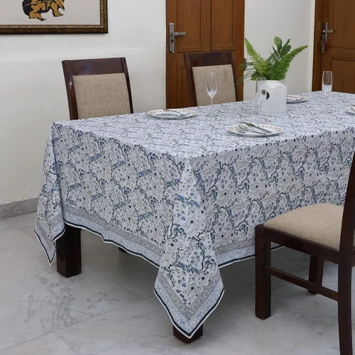 Miniatura 42 de Ridhi Mantel rectangular de algodón con estampado de bloque a mano amarillo mostaza, 102 x 48 pulgadas, reutilizable, decorativo para uso diario