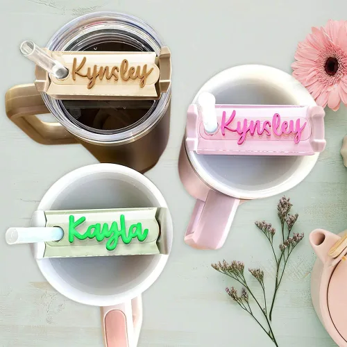 Miniatura 2 de Placa de nombre personalizada para taza, placa de nombre para vaso Quencher, etiqueta de nombre personalizada de 40 onzas / 30 onzas, placa