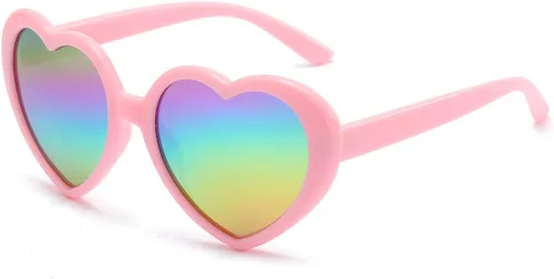 JOVAKIT Lentes de sol polarizados en forma de corazón para mujer, estilo vintage, encantadores, retro, de gran tamaño, lentes de protección UV400