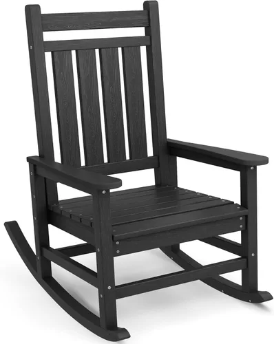 Miniatura 27 de SEWALL Mecedora de polietileno de alta densidad para adultos, mecedora de gran tamaño para exteriores, para patio, porche, Aruba
