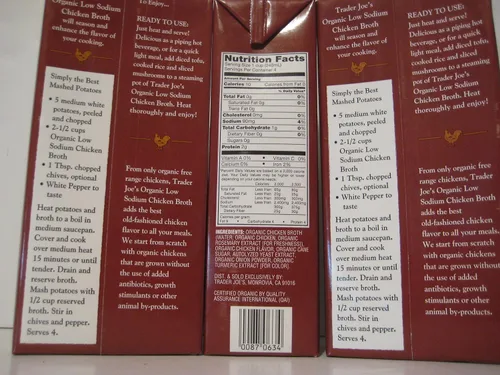 Miniatura 2 de Trader Joe's - Caldo de pollo orgánico bajo en sodio, paquete de 3. (3) cajas de 32 onzas.