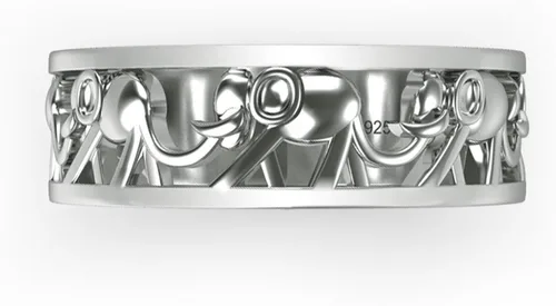 Miniatura 3 de Anillo de plata de ley 925Elefante Migration