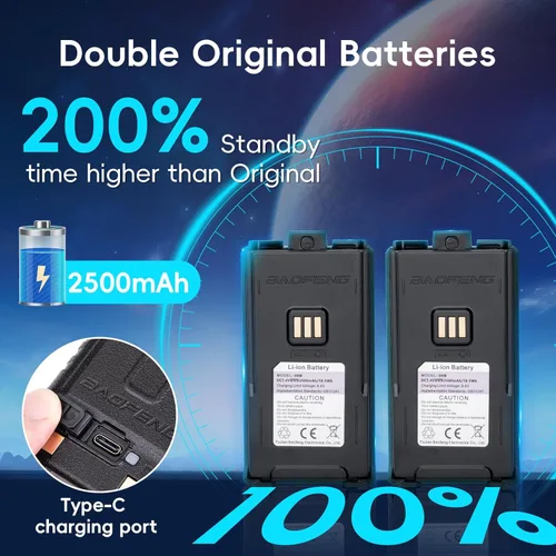 Miniatura 8 de BAOFENG 5RM GMRS - Radio de mano, UV-5G Plus (4 baterías de 2500 mAh), radio bidireccional de 5 W de largo alcance multibanda con 999 canales