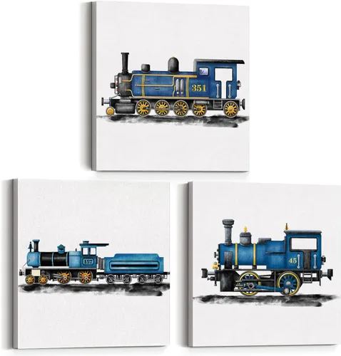 Miniatura 7 de Juego de 3 cuadros enmarcados para decoración de pared de tractores y viejos camiones de granja, cuadros en lienzo, cuadros para el hogar, niños
