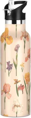 Miniatura 19 de Sport Insulated Water Bottle with Leak Proof Spout Lid Vacuum Insulated BPA-Free Leak Proof for Travel, Camping, Sports, Rustic Daisy Beige
