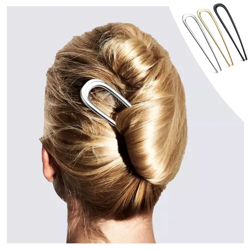 Miniatura 4 de 3 horquillas francesas para cabello grueso, pasadores de metal en forma de U para mujer, grandes 5.5 pulgadas para peinados y accesorios de peinado