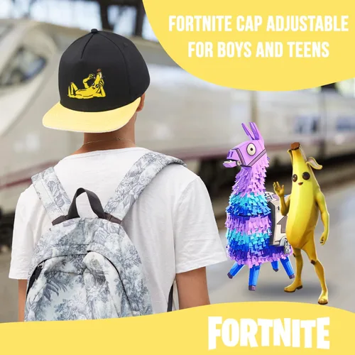 Miniatura 3 de FORTNITE Gorra de béisbol para niños, sombrero de calidad para niños y gorra ajustada, gorra de béisbol de ala plana con diseño elegante