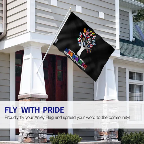 Miniatura 2 de Anley Fly Breeze - Bandera nacional del Mes de la Herencia Hispana de 3 x 5 pies, cabecera de lona y doble costura, banderas españolas de poliéster