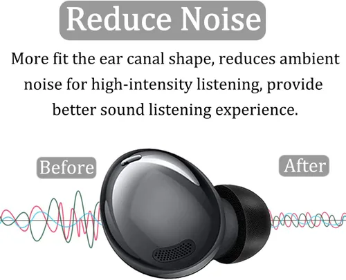 Miniatura 4 de Samsung Galaxy Buds 2 Pro - Almohadillas para los oídos, espuma viscoelástica, reducción de ruido, auriculares cómodos, color negro Espuma