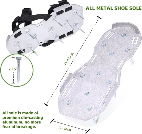 Miniatura 3 de Ohuhu Zapatos aireadores de césped para vidrio: zapatos de aireación de instalación libre con pala de acero inoxidable, sandalias de aireación