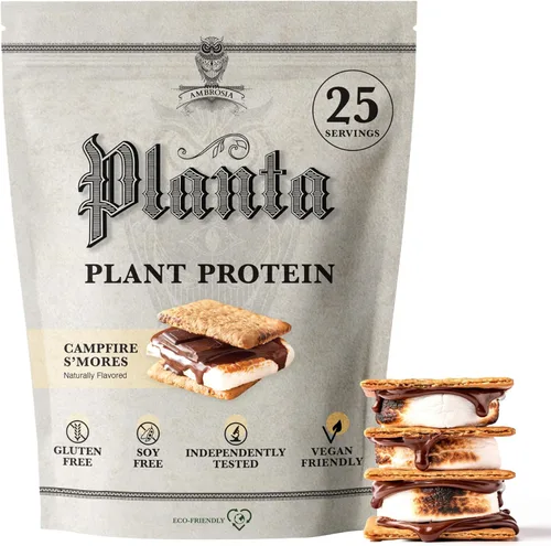 Miniatura 18 de Ambrosia Planta - Polvo de proteína a base de plantas 20g Polvo de proteína vegana sin lácteos con aminoácidos BCAA Apto para dieta cetogénica