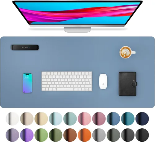 Miniatura 175 de Aothia - Protector de escritorio de cuero sintético, base para mouse, superficie antideslizante e impermeable para escribir y para laptop