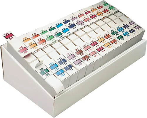 Smead BCCR - Etiquetas alfabéticas codificadas por colores, letras A-Z, colores surtidos, 500 etiquetas por rollo (67070)