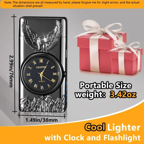 Miniatura 7 de Encendedor de Reloj, Encendedor Eléctrico, Encendedor de Arco Dual de Plasma, Encendedor USB Recargable con Pantalla de Batería, Encendedor Fresco