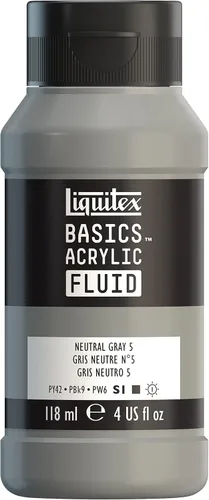 Miniatura 14 de Liquitex BASICS Pintura acrílica fluida, botella de 118ml (4 onzas), tono amarillo cadmio medio Tono medio amarillo cadmio