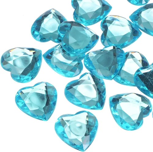 Miniatura 11 de MECCANIXITY 20 piezas de diamantes de imitación acrílicos de corazón de 0.787 pulgadas (0.787 in) con parte trasera plana, gemas de plástico