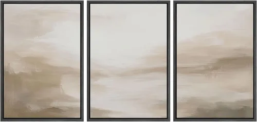 Miniatura 48 de SIGNWIN Lienzo enmarcado para pared, juego de arte de collage de hojas transparentes en blanco y negro, ilustraciones de naturaleza silvestre, arte