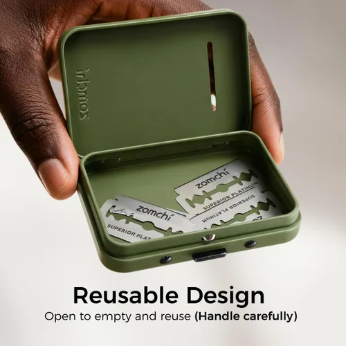 Miniatura 4 de ZOMCHI Banco de cuchillas de afeitar para cuchillas de afeitar de seguridad de doble filo, contenedor de eliminación compacto para almacenamiento