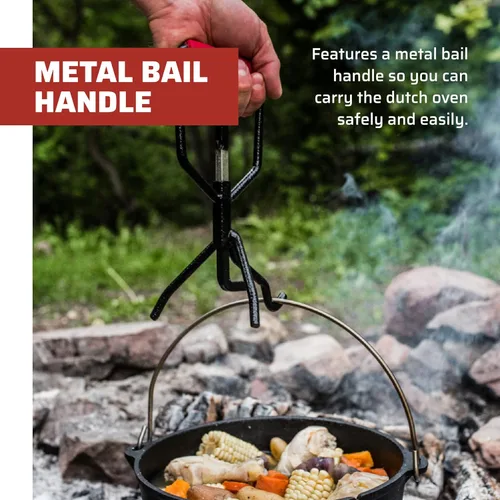 Miniatura 6 de Camp Chef Horno holandés de hierro fundido SDO10 de 10 pulgadas con tapa, pre-sazonado