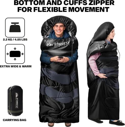 Miniatura 2 de IFORREST Sleeping Bag - Single-Person Cold Weather Camping Bed for Adults and Teens - 33/40in - Extra-Wide & Warm