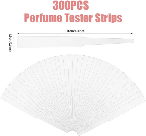 Miniatura 2 de 300 tiras de prueba de perfume desechables de color blanco para pruebas de fragancias de perfume