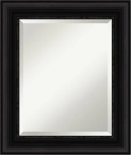 Amanti Art Espejo de pared, espejo de marco negro para decoración de pared o para usar como espejo de baño para sobre el fregadero (25.75 x 21.75