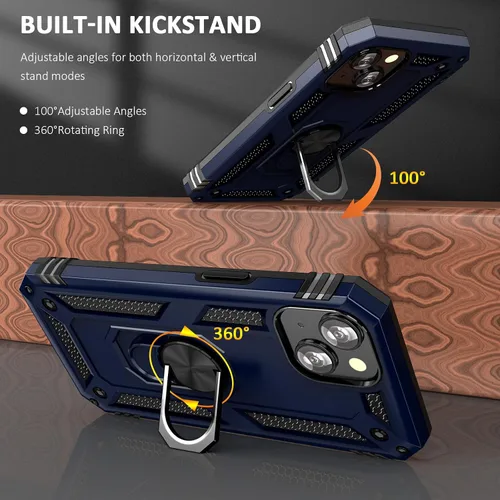 Miniatura 3 de ADDIT Funda para iPhone 13 Mini Phone Case iPhone 13 Mini, con anillo de soporte, soporte magnético para automóvil, grado militar, resistente