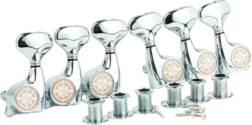 Guyker Cabezales de máquina de guitarra (3L + 3R) – Juego de clavijas de afinación selladas 1:21 de repuesto para guitarras eléctricas o acústicas