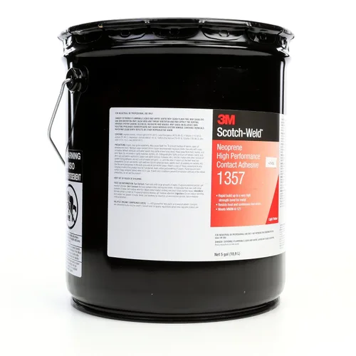 Miniatura 2 de 3M (TM) Adhesivo de contacto de neopreno de alto rendimiento 1357 amarillo claro, boquilla de vertido de cubo de 5 galones, 1 por caja