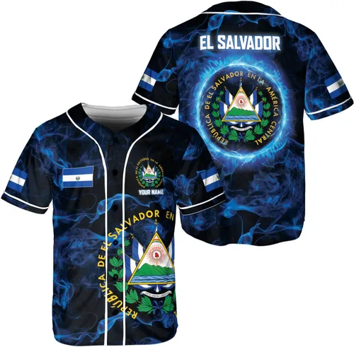 Miniatura 17 de Parvii Camiseta de béisbol personalizada de El Salvador Orgulloso, camiseta de El Salvador, camiseta de El Salvador, Jersey de El Salvador