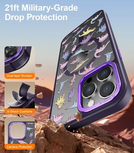 Miniatura 180 de Goodon para iPhone 15 Pro Max con protector de pantalla de privacidad, compatible con Magsafe, funda translúcida mate a prueba de golpes - Linda