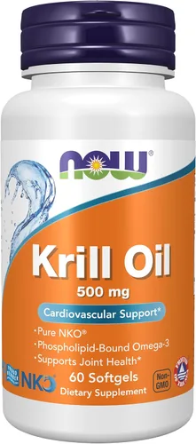 NOW Foods Suplementos, Aceite de krill de Neptuno 500 mg, Omega-3 ligado a fosfolípidos, Soporte Cardiovascular*, 60 cápsulas blandas